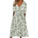 Spring New Popular Printed V-neck Button Short Sleeve size For Women